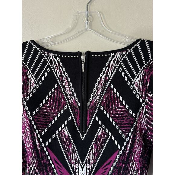 GUESS Size Small Jacquard Embellished Bodycon Dress Sexy Club Party Glam READ - Picture 4 of 13